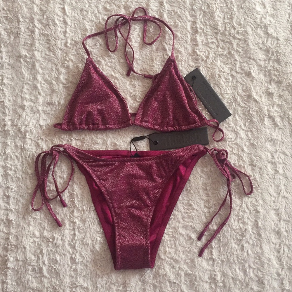 TRIANGL STEVIE-GRAPE SPARKLE BIKINI SZ SMALL